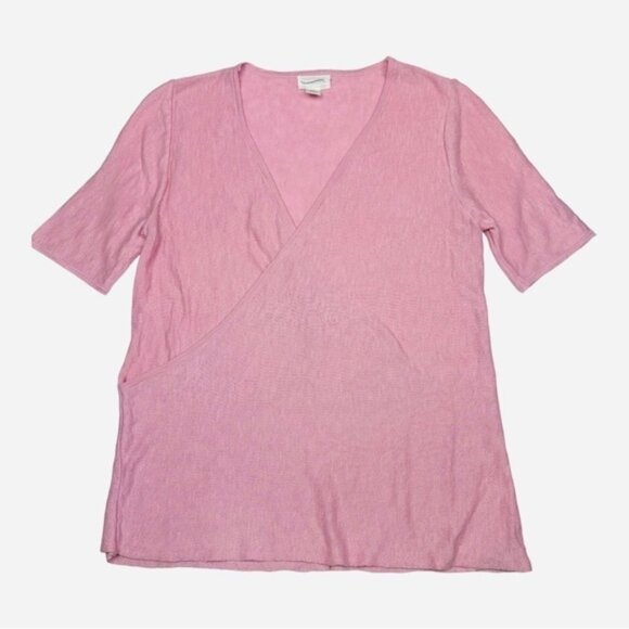 Caslon Front Wrap Short Sleeve Sweater Size S - Picture 5 of 9